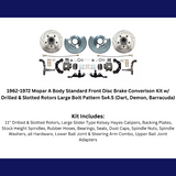 brake caliper for 1962-1972 Dodge disc brake fits-62-72-mopar-a-front-disc-converison-slotted-w-bolt-5x4-5-dbk6272a-45-lx MBM