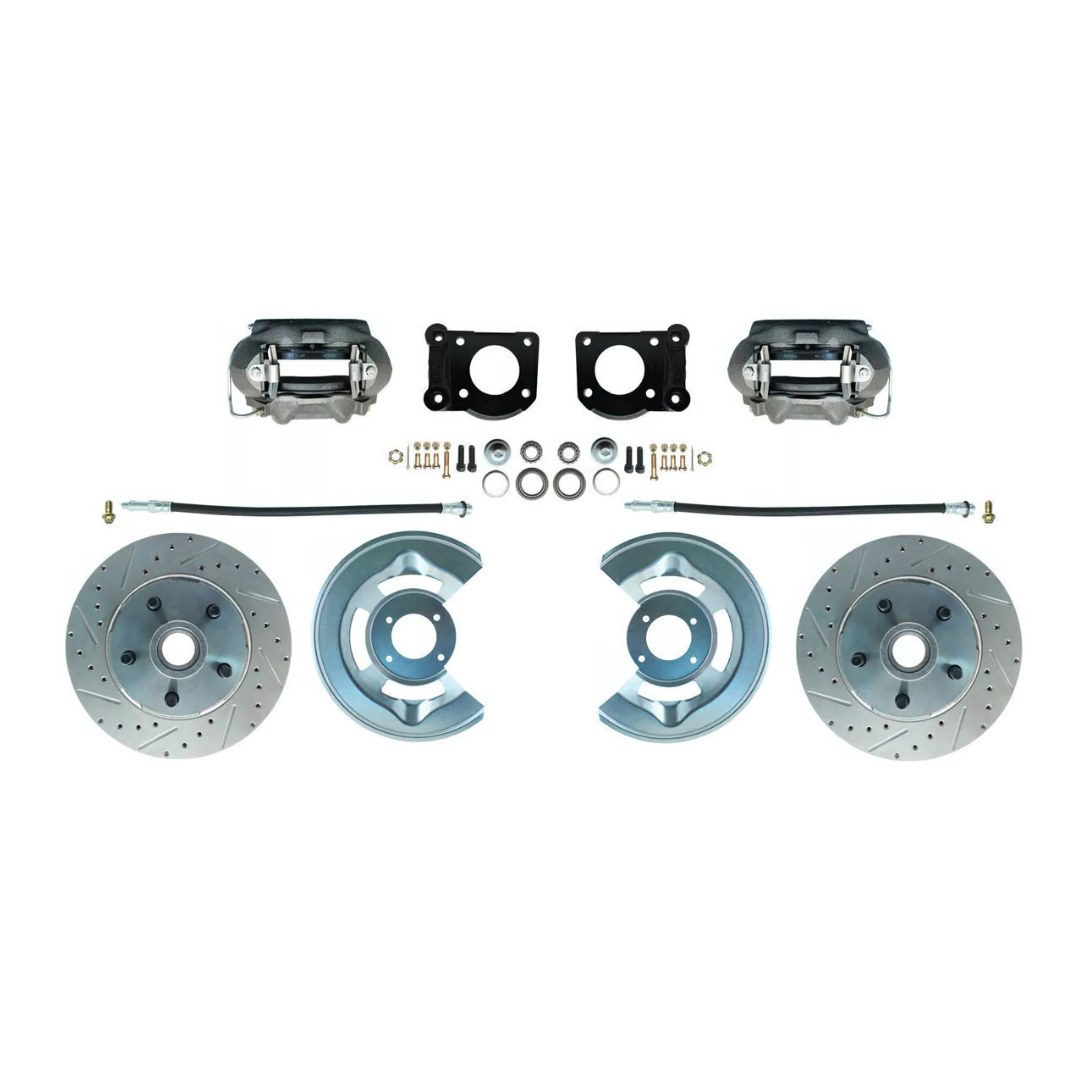 disc brake conversion kit for 1964-1973 Ford Mustang fits-1964-1973-mustang-disc-conversion-kit-w-drilled-slotted-rotors-dbk6473lx MBM