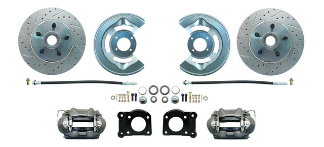 disc brake conversion kit for 1964-1973 Ford Mustang fits-1964-1973-mustang-disc-conversion-kit-w-drilled-slotted-rotors-dbk6473lx MBM