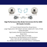 disc brake conversion kit for 1965-1968 Chevy Impala stainless steel steel disc brake fits-1965-1968-gm-full-size-disc-brake-kit-drilled-slotted-rotors-dbk6568lx MBM