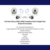 Fits 1965-68 GM Full Size Disc Brake Kit Drilled/Slotted Rotors-Black DBK6568LXB