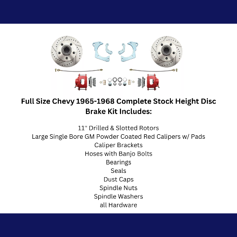 disc brake conversion kit for 1965-1968 Chevy fits-1965-1968-gm-full-size-disc-brake-kit-drilled-slotted-rotors-red-dbk6568lxr MBM