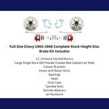 disc brake conversion kit for 1965-1968 Chevy fits-1965-1968-gm-full-size-disc-brake-kit-drilled-slotted-rotors-red-dbk6568lxr MBM