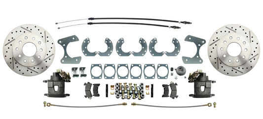 Fits Ford 9" Rear End Disc Brake Kit w/ E-brake & Drilled/ Slotted Rotors DBK9LX