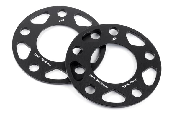 Spacers; 5x120 for 72.6mm CB for 6mm Thick D210-2036 BMW performance black aluminum