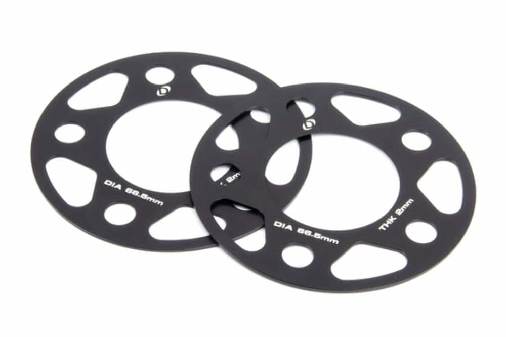 Spacers; 5x112 for 66.5mm CB for 2mm Thick D210-2020 BMW performance black aluminum