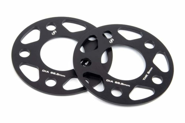 Spacers; 5x112 for 66.5mm CB for 6mm Thick D210-2024 BMW performance black aluminum