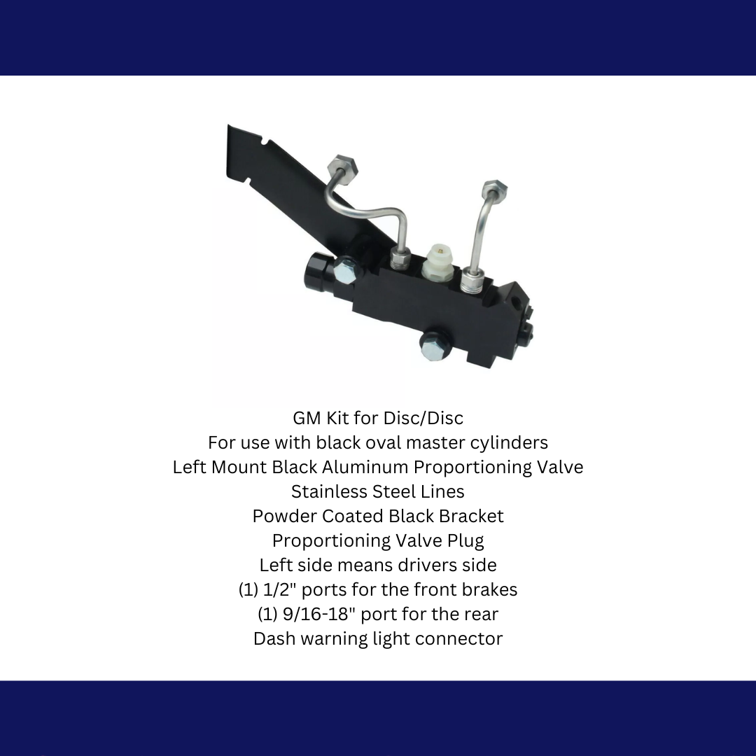Disc/Disc Proportioning Valve Kit for Black Oval Master PV4BK-260 Brakes MBM