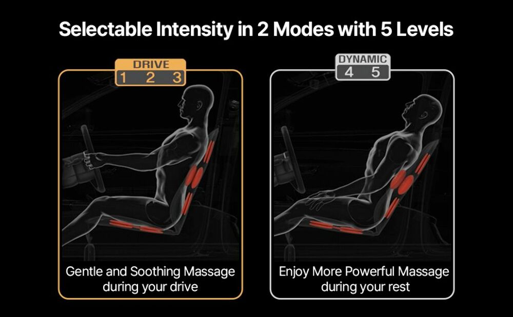 Laxon Air Massage Vehicle Seat (Black) - DR-6000BL