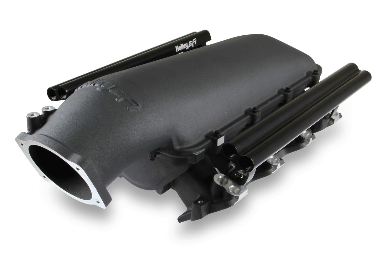 Holley EFI Dual Fuel Injector LS1 Lo-Ram Top-Feed EFI Intake Manifold Kit - 300-624BK black