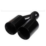 t Dual Round Double Wall Slant Cut Tip Powered Coat Gloss Black-ET-025GB Modern Day Muffler and Brakes
