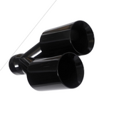 t Dual Round Double Wall Slant Cut Tip Powered Coat Gloss Black-ET-025GB Modern Day Muffler and Brakes