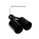 t Dual Round Double Wall Slant Cut Tip Powered Coat Gloss Black-ET-025GB Modern Day Muffler and Brakes