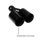 t Dual Round Double Wall Slant Cut Tip Powered Coat Gloss Black-ET-025GB Modern Day Muffler and Brakes