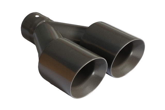 t Dual Round Double Wall Slant Cut Tip Powered Coat Gun Metal Grey-ET-025GY Modern Day Muffler and Brakes