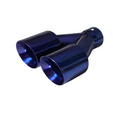t Dual Round Double Wall Slant Cut Tip Powered Coat JDM Blue-ET-025BL Modern Day Muffler and Brakes