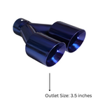 t Dual Round Double Wall Slant Cut Tip Powered Coat JDM Blue-ET-025BL Modern Day Muffler and Brakes