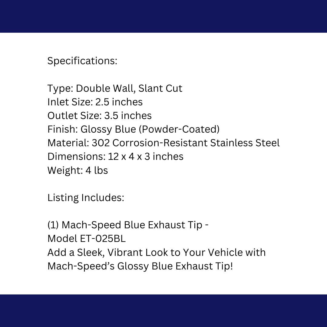 t Dual Round Double Wall Slant Cut Tip Powered Coat JDM Blue-ET-025BL Modern Day Muffler and Brakes