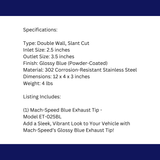 t Dual Round Double Wall Slant Cut Tip Powered Coat JDM Blue-ET-025BL Modern Day Muffler and Brakes