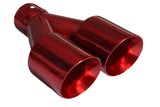 t Dual Round Double Wall Slant Cut Tip Powered Coat JDM Red-ET-025RD Modern Day Muffler and Brakes