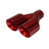 t Dual Round Double Wall Slant Cut Tip Powered Coat JDM Red-ET-025RD Modern Day Muffler and Brakes