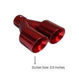 t Dual Round Double Wall Slant Cut Tip Powered Coat JDM Red-ET-025RD Modern Day Muffler and Brakes