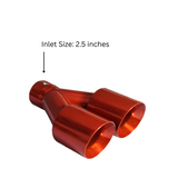 t Dual Round Double Wall Slant Cut Tip Powered Coat Orange-ET-025OJ Modern Day Muffler and Brakes