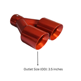 t Dual Round Double Wall Slant Cut Tip Powered Coat Orange-ET-025OJ Modern Day Muffler and Brakes