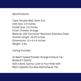 t Dual Round Double Wall Slant Cut Tip Powered Coat Orange-ET-025OJ Modern Day Muffler and Brakes