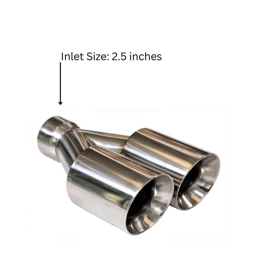 t Dual Round Double Wall Slant Cut Tip Stainless Steel-ET-025 Modern Day Muffler and Brakes