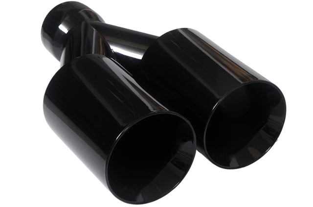 t Dual Round Double Wall Straight Cut Tip Powered Coat Gloss Black-ET-0251GB Modern Day Muffler and Brakes