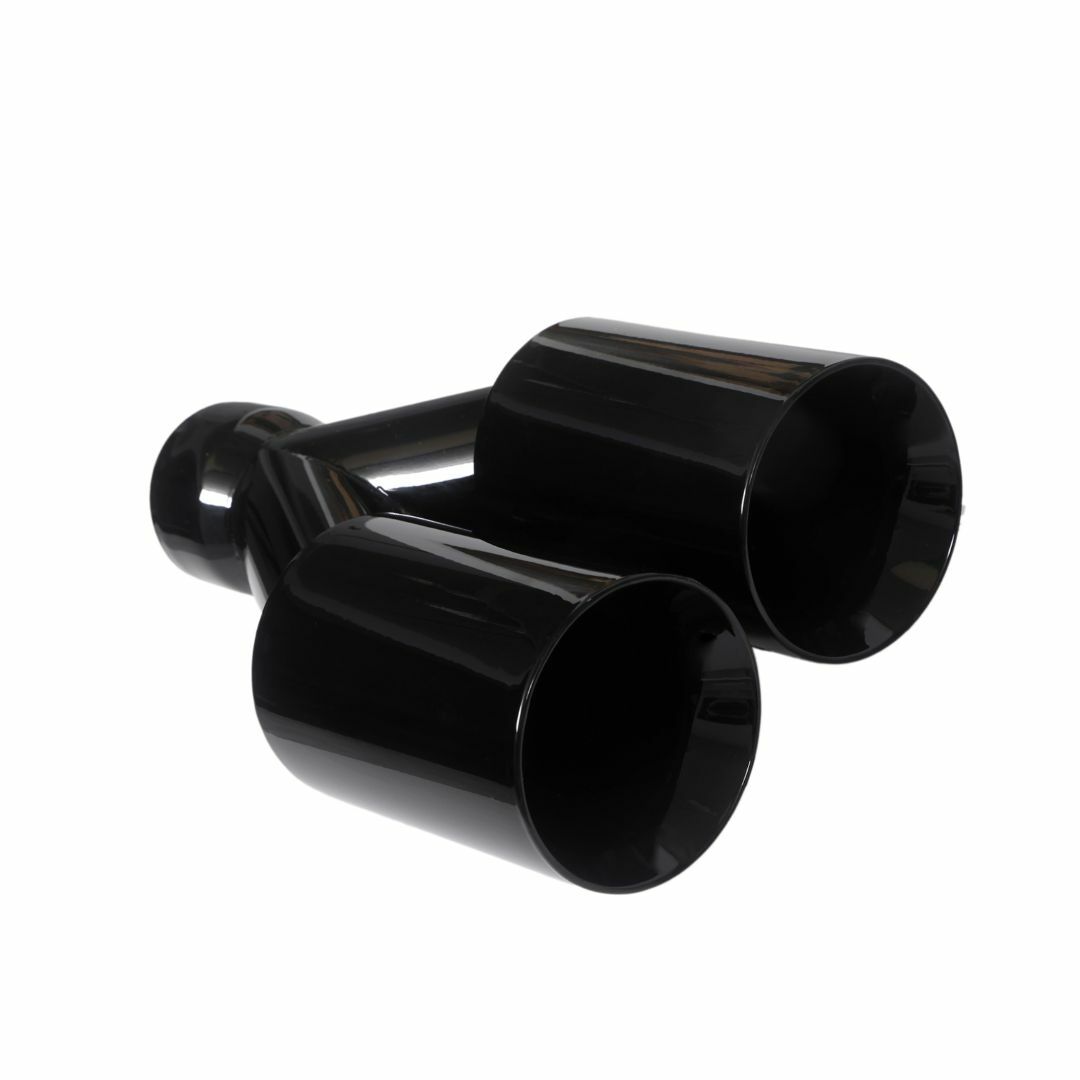 t Dual Round Double Wall Straight Cut Tip Powered Coat Gloss Black-ET-0251GB Modern Day Muffler and Brakes