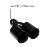 t Dual Round Double Wall Straight Cut Tip Powered Coat Gloss Black-ET-0251GB Modern Day Muffler and Brakes