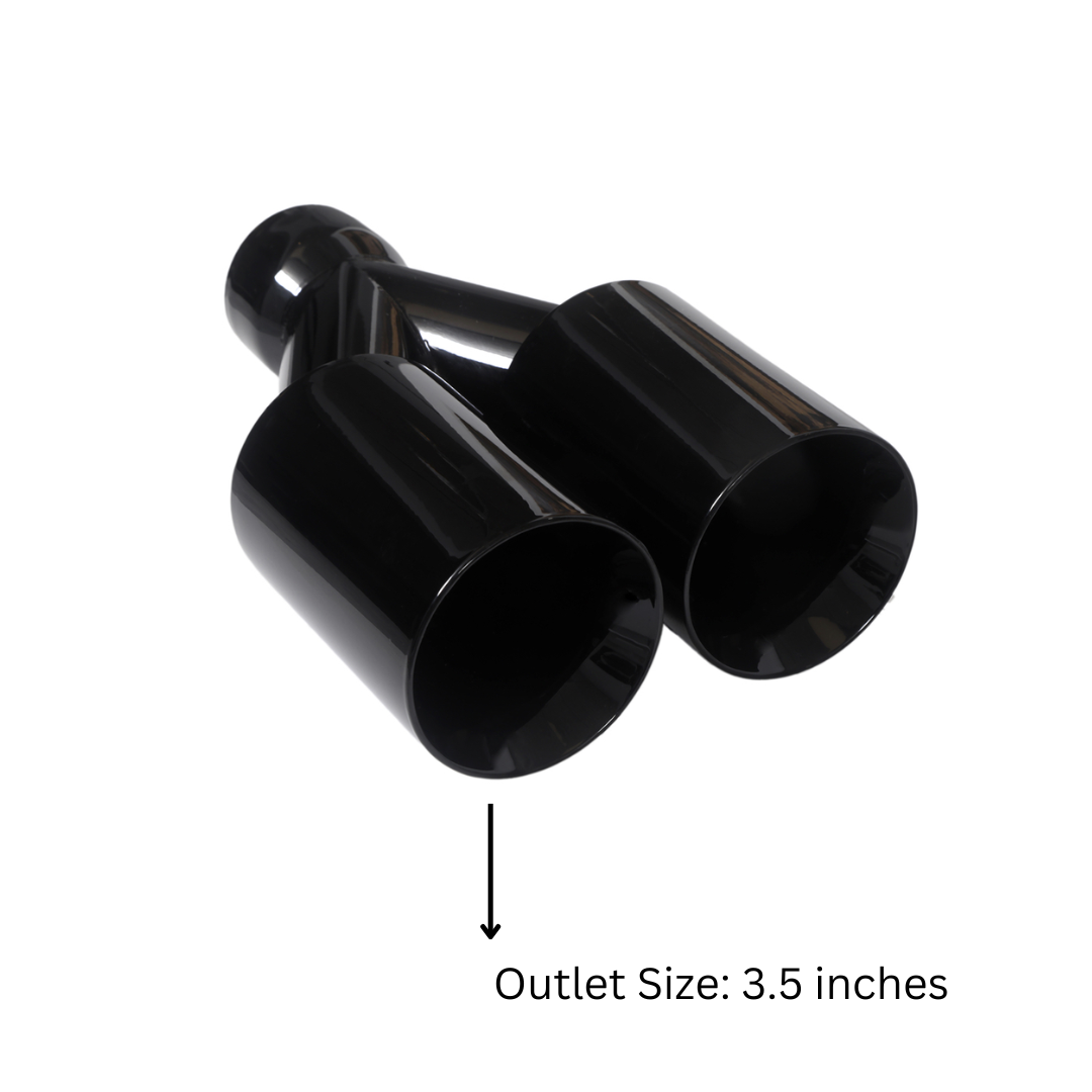 t Dual Round Double Wall Straight Cut Tip Powered Coat Gloss Black-ET-0251GB Modern Day Muffler and Brakes