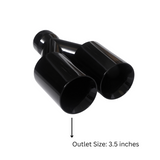 t Dual Round Double Wall Straight Cut Tip Powered Coat Gloss Black-ET-0251GB Modern Day Muffler and Brakes
