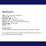 t Dual Round Double Wall Straight Cut Tip Powered Coat Gun Metal Grey-ET-0251GY Modern Day Muffler and Brakes