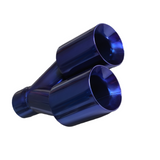 t Dual Round Double Wall Straight Cut Tip Powered Coat JDM Blue-ET-0251BL Modern Day Muffler and Brakes