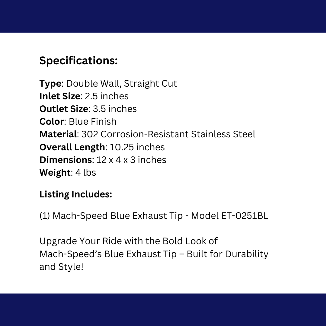 t Dual Round Double Wall Straight Cut Tip Powered Coat JDM Blue-ET-0251BL Modern Day Muffler and Brakes