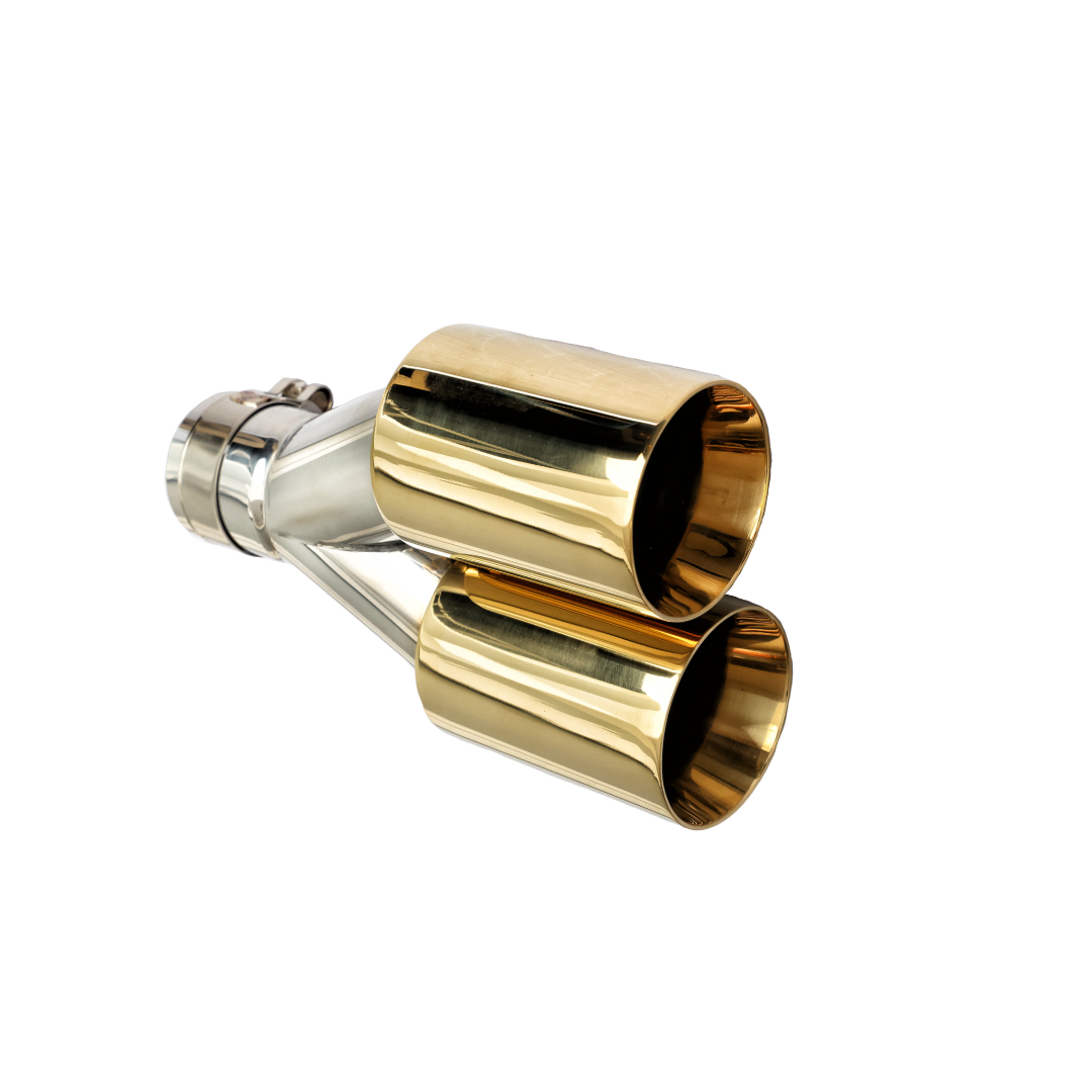 t Dual Round Double Wall Straight Cut Tip Powered Coat Miami Gold-ET-0251MG Modern Day Muffler and Brakes