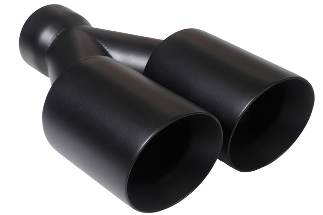 t Dual Round Double Wall Straight Cut Tip Powered Coat Satin Black-ET-0251SB Modern Day Muffler and Brakes
