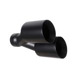 t Dual Round Double Wall Straight Cut Tip Powered Coat Satin Black-ET-0251SB Modern Day Muffler and Brakes