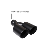 t Dual Round Double Wall Straight Cut Tip Powered Coat Satin Black-ET-0251SB Modern Day Muffler and Brakes