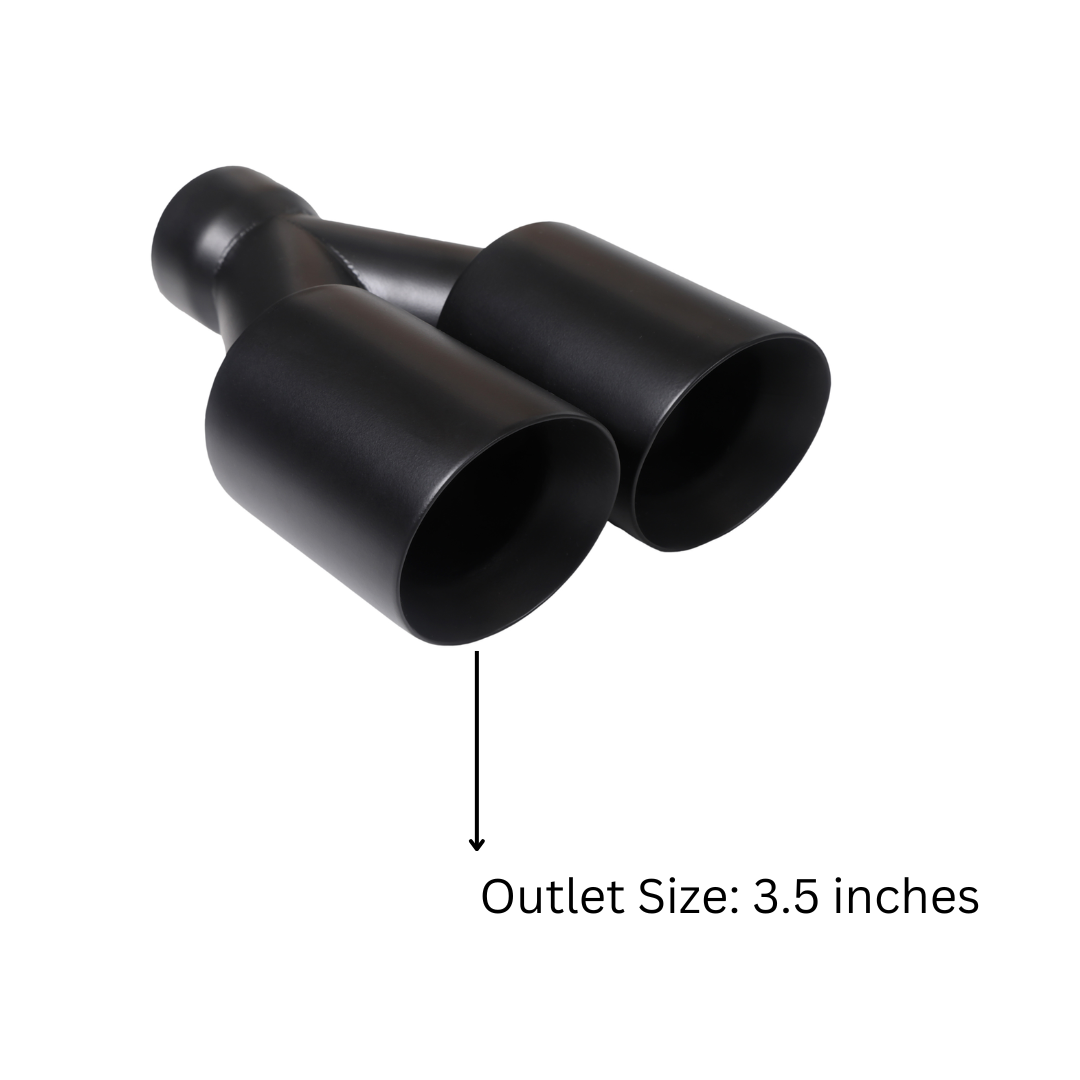 t Dual Round Double Wall Straight Cut Tip Powered Coat Satin Black-ET-0251SB Modern Day Muffler and Brakes
