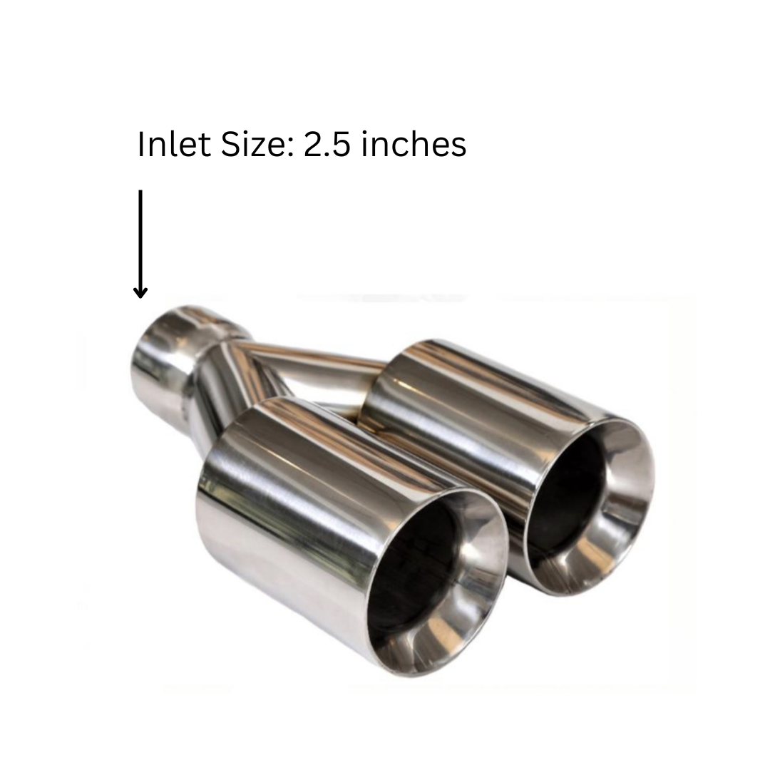 t Dual Round Double Wall Straight Cut Tip Stainless Steel-ET-0251 Modern Day Muffler and Brakes