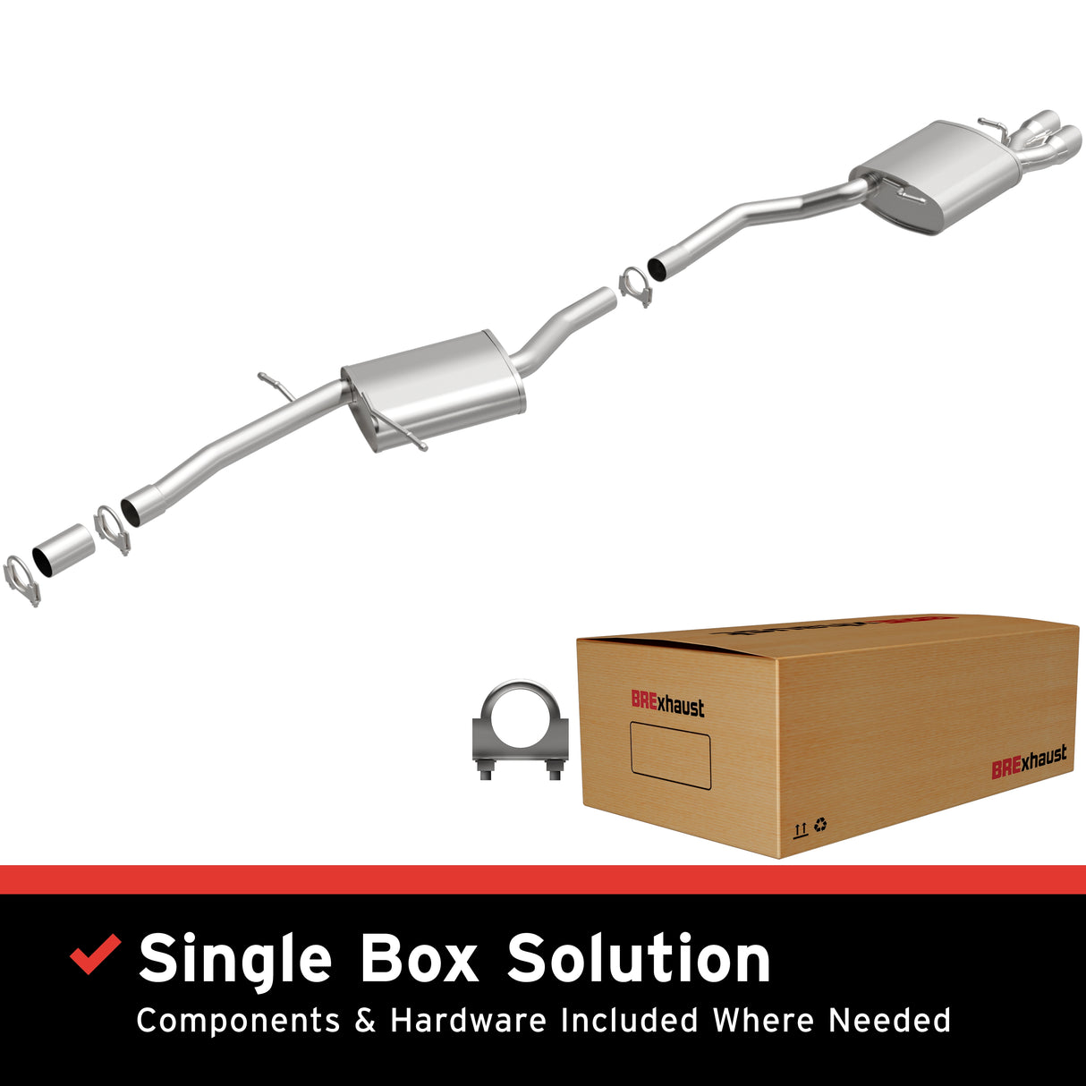 2009-2016 Audi A4 Quattro Direct-Fit Replacement Exhaust System 106-0914 aluminized steel