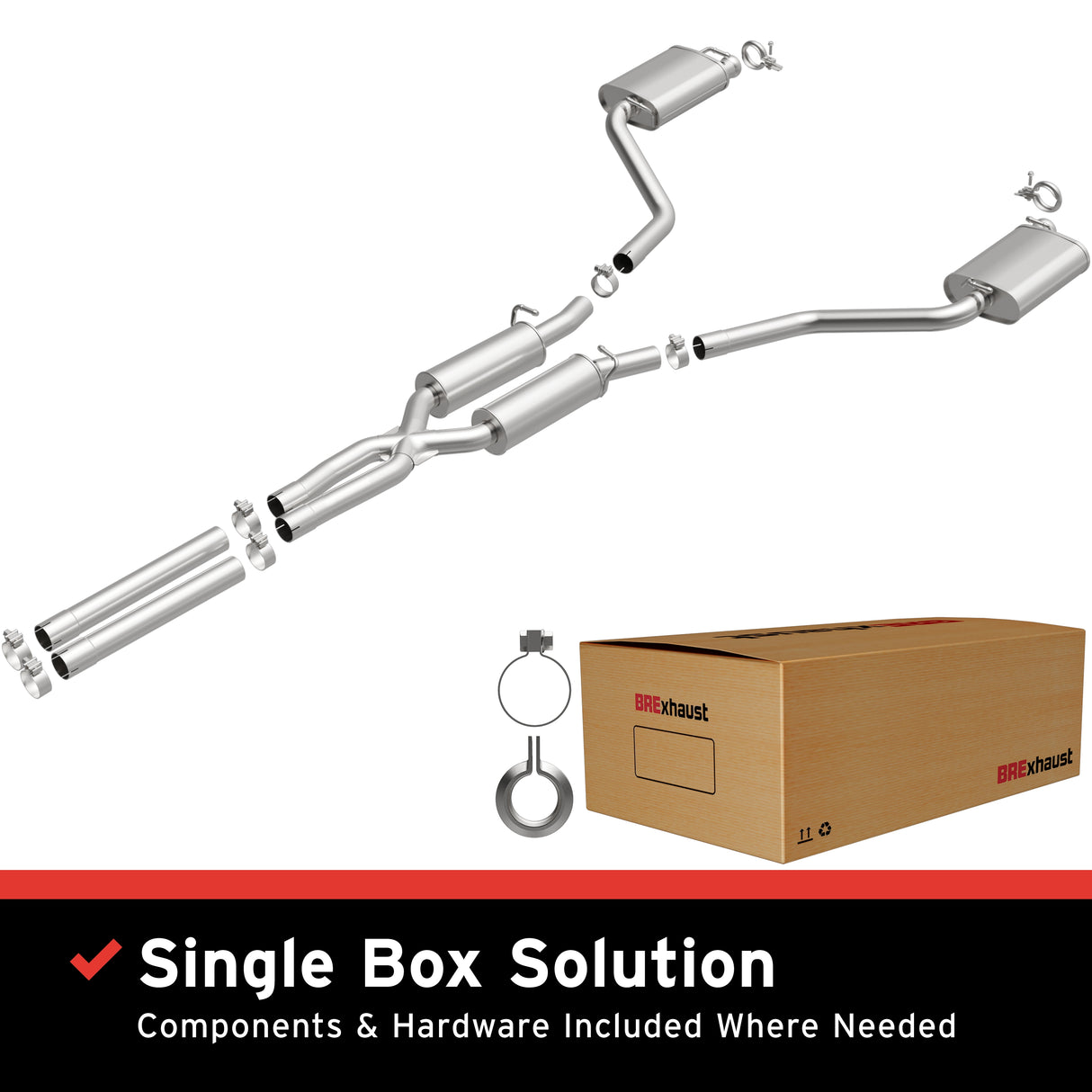 Fits 2009-2014 Dodge Challenger 5.7L Direct-Fit Replacement Exhaust System aluminized steel