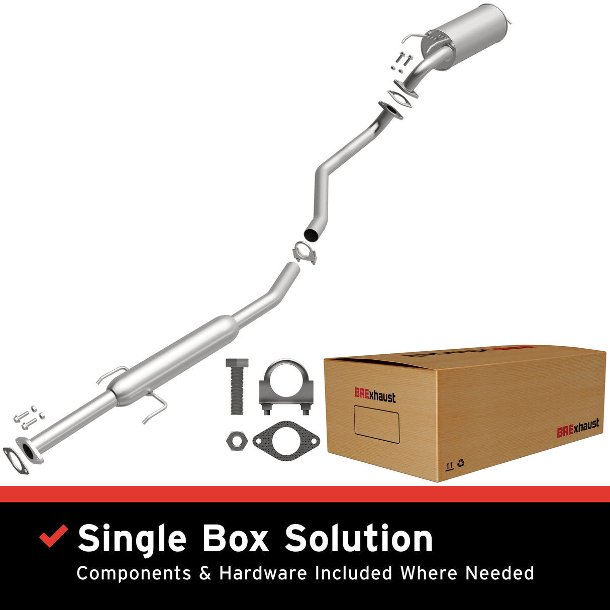 Fits 2004-2008 Kia Direct-Fit Replacement Exhaust System aluminized steel
