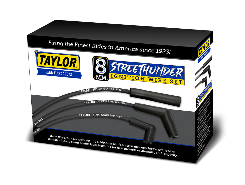 Spark Plug Wire Set 1969-1973 Jeep; Cadillac 8mm Silicone 500 ohm/ft Black 51014
