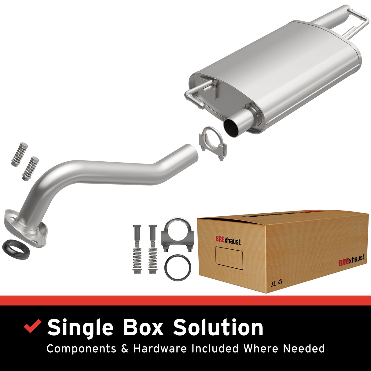 2014-2019 Toyota Corolla Direct-Fit Replacement Exhaust System 106-0749 aluminized steel