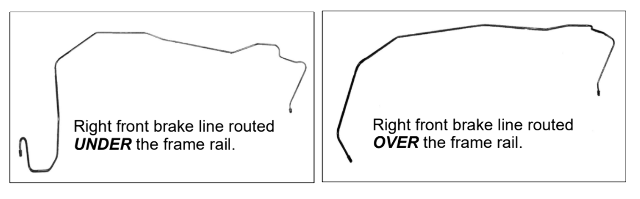 1970-73 Dodge Challenger Front Brake Line Kit Manual Drum Brakes - EKT7001SS